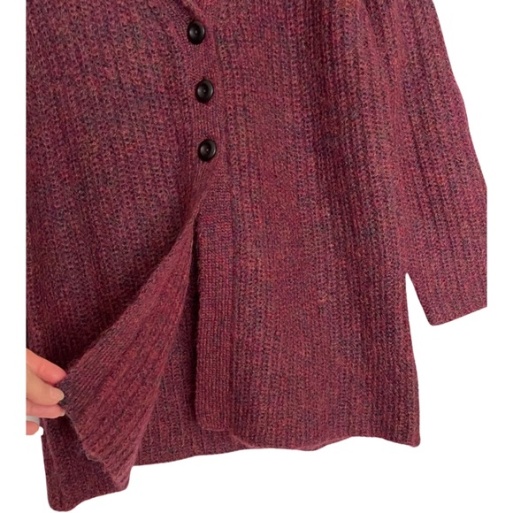 Coldwater Creek mohair blend long line thick cardigan, button up sweater - Picture 2 of 5